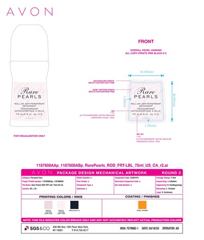 Rare Gold Front - Rare Pearls ROD FRT LBL 75ml US page 0001